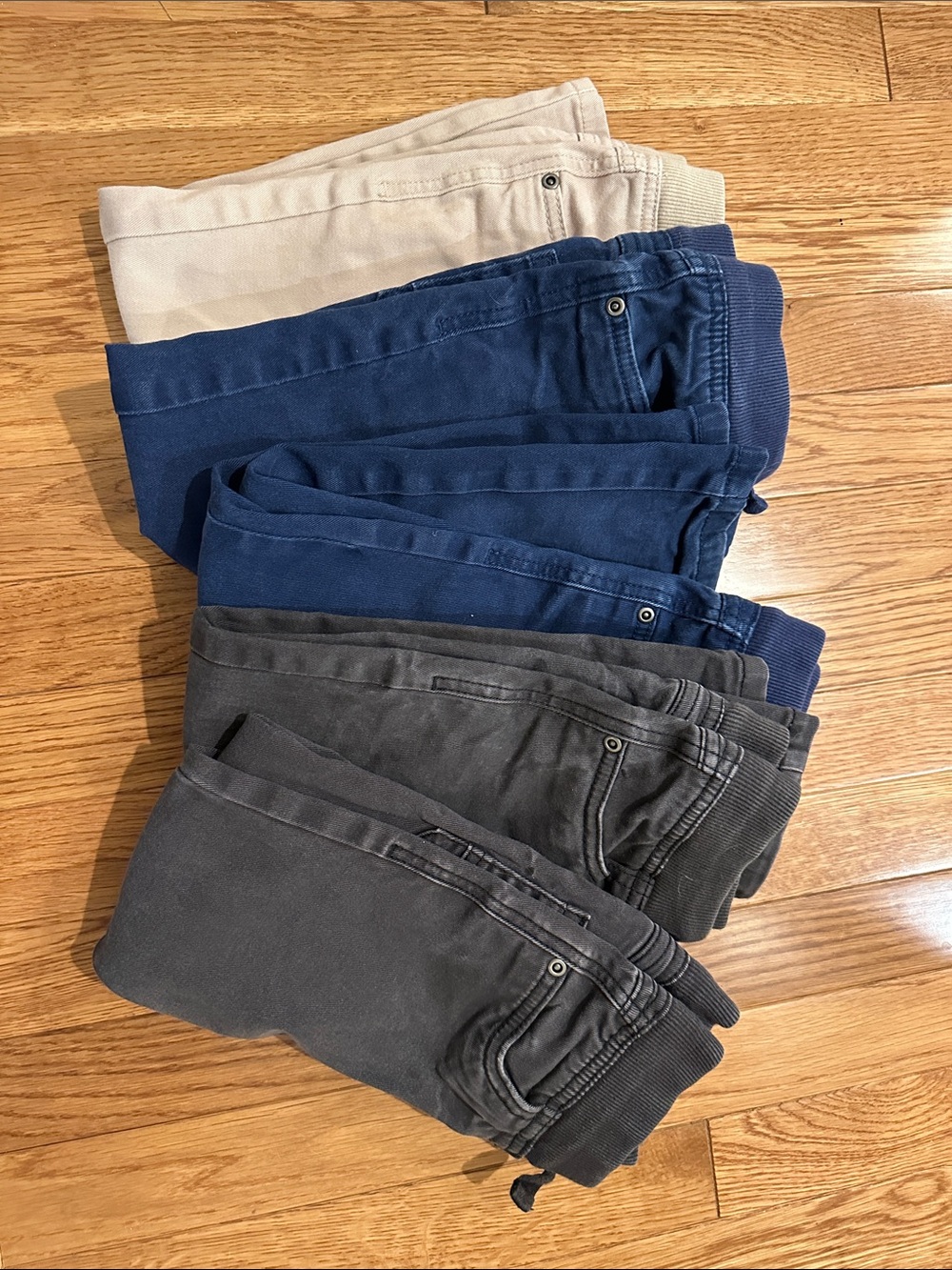 Hanna Anderson slim twill pull on pants bundle